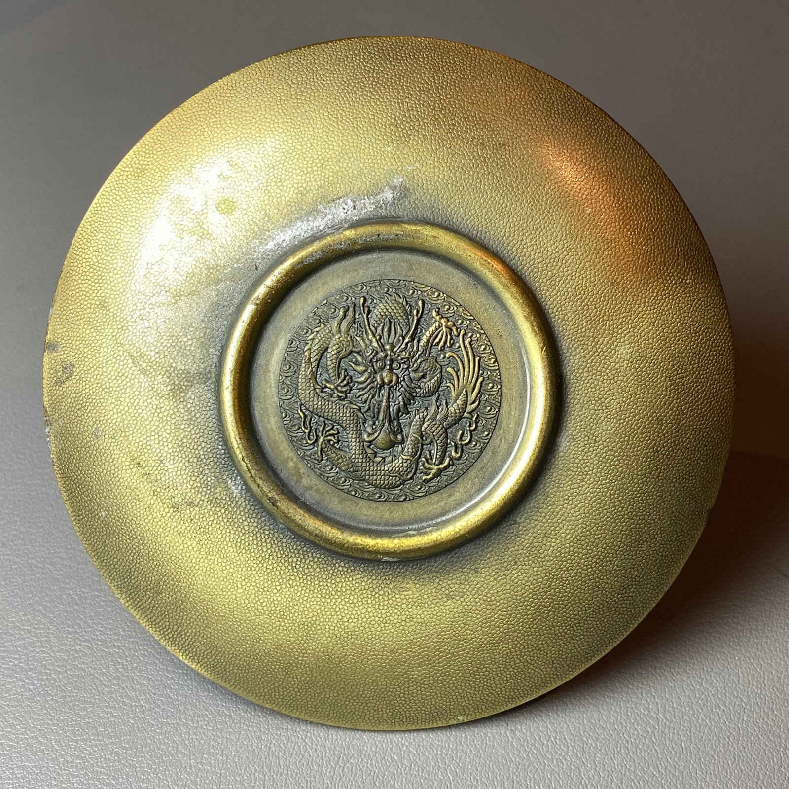 Incense burner tray carved Buddhist Lotus and Coiling Dragon - 2