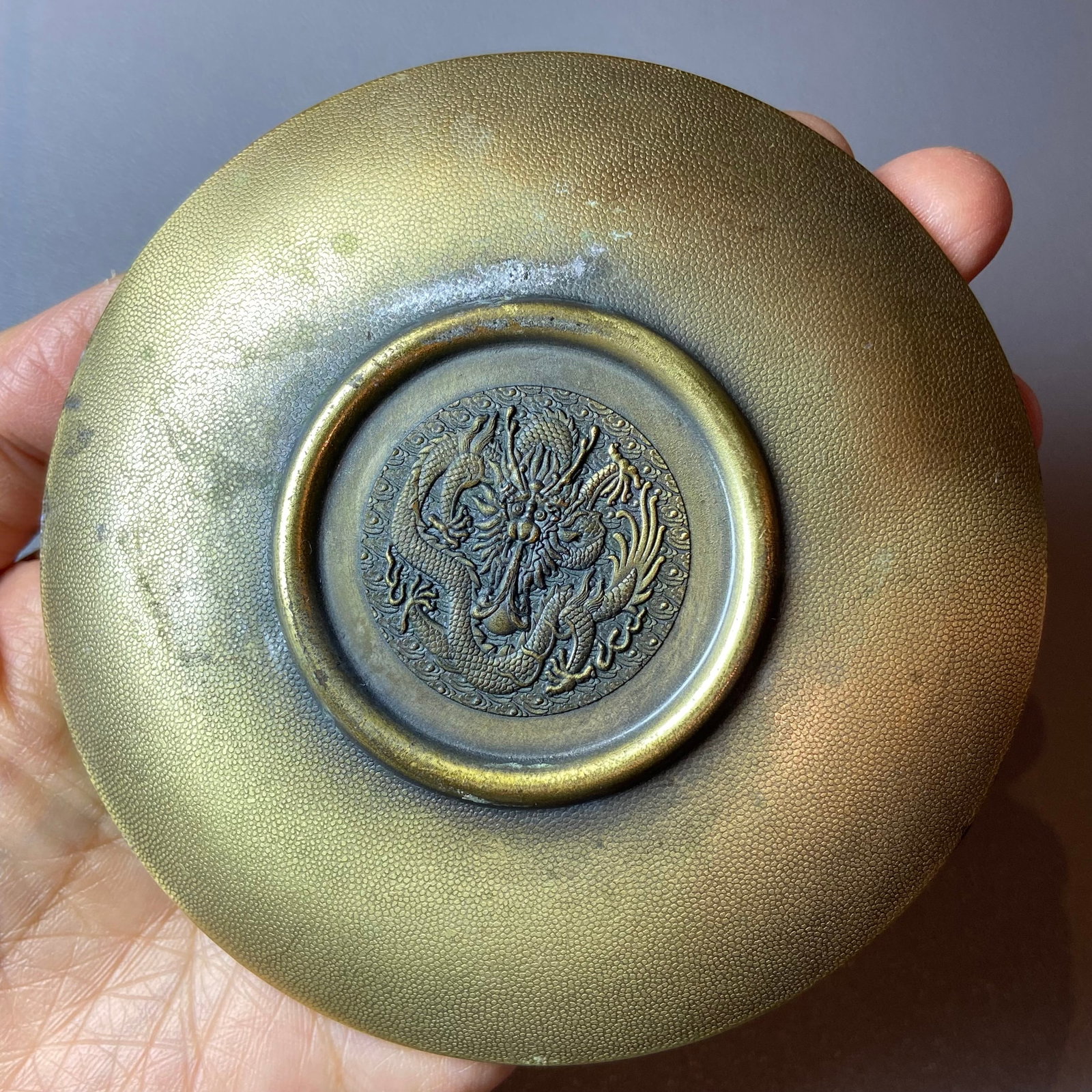 Incense burner tray carved Buddhist Lotus and Coiling Dragon - 8