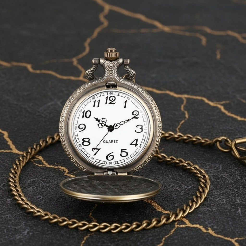 Vintage Bronze Walking Liberty Coin Pocket Watch Mechanical Timepiece - 4