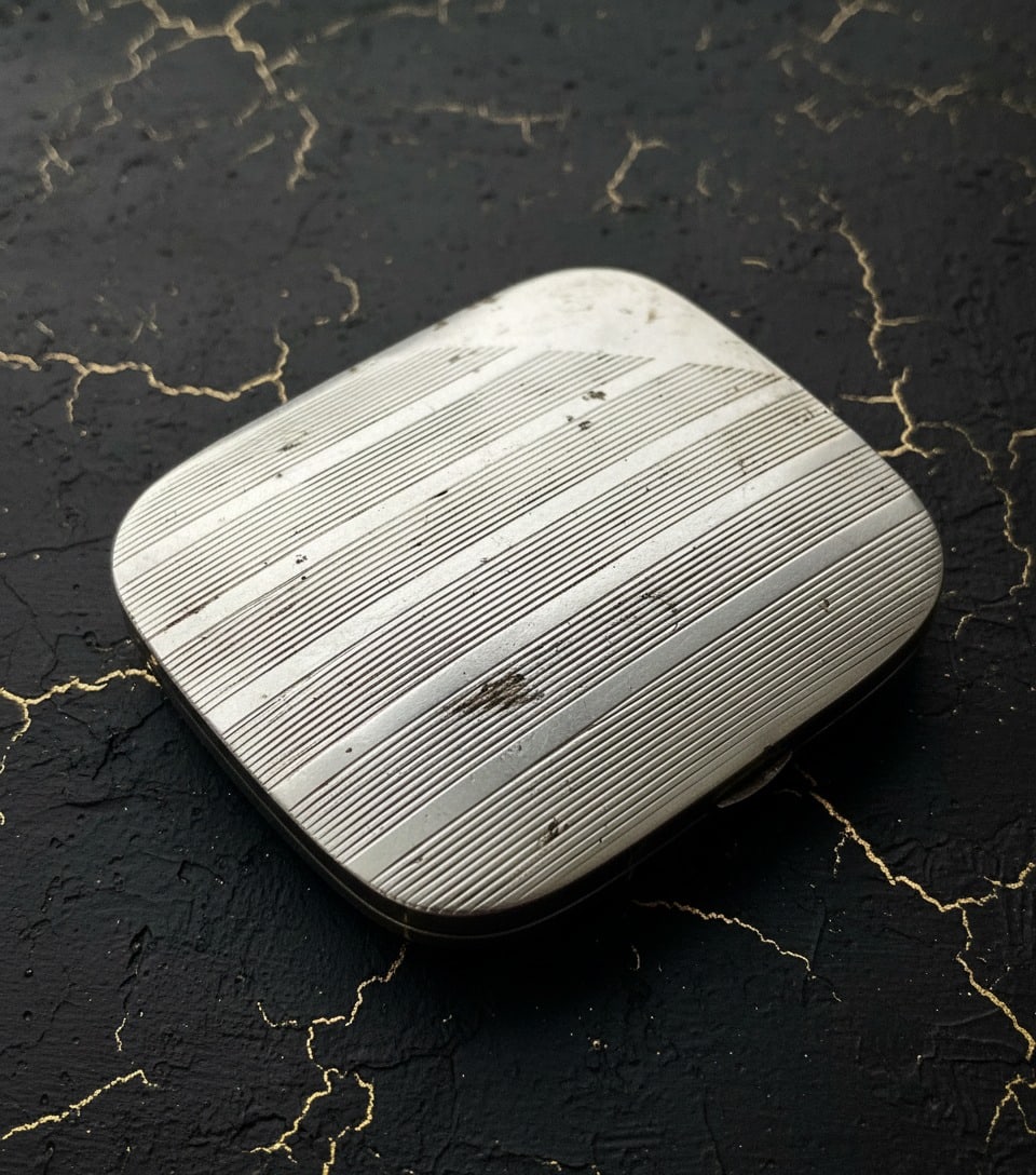 Vintage Art Deco Silver Plated Tobacco Holder Case Unmonogrammed - 3