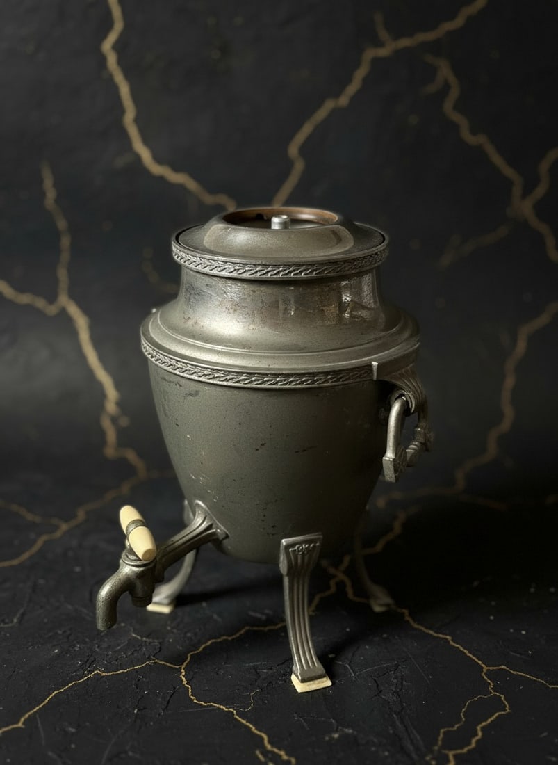 Antique Silver Plated Coffee Urn Art Deco Serving Pot E-9189 - 5