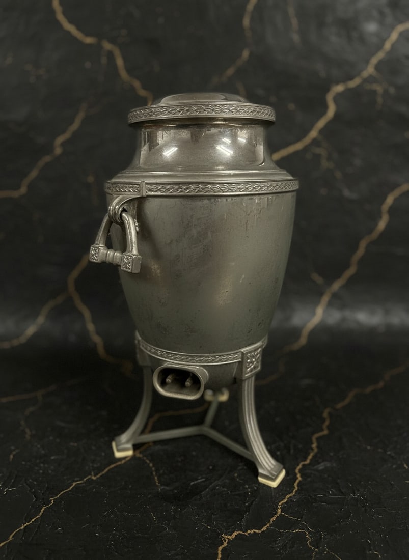 Antique Silver Plated Coffee Urn Art Deco Serving Pot E-9189 - 7