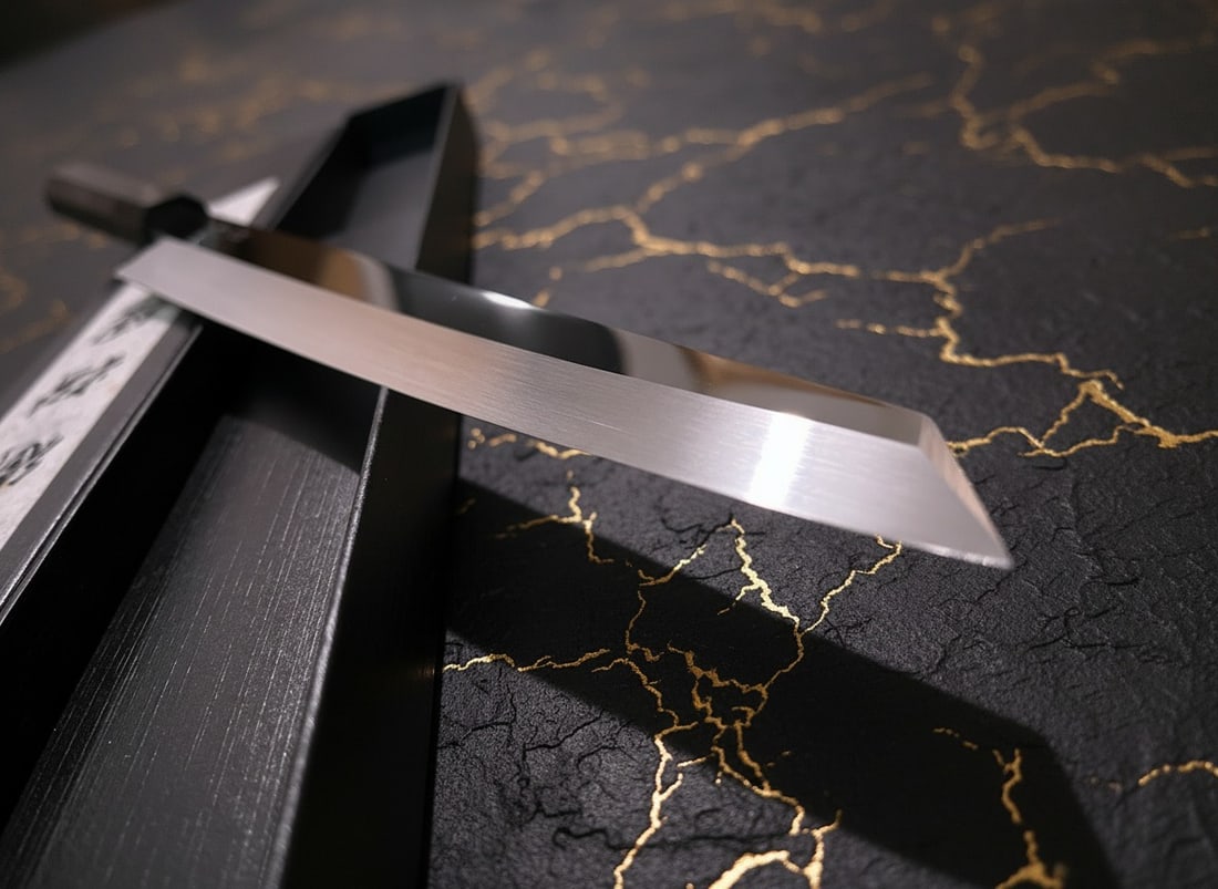 270mm Handmade VG10 Sashimi Yanagiba Knife Ebony and Horn Handle Right-Handed - 7