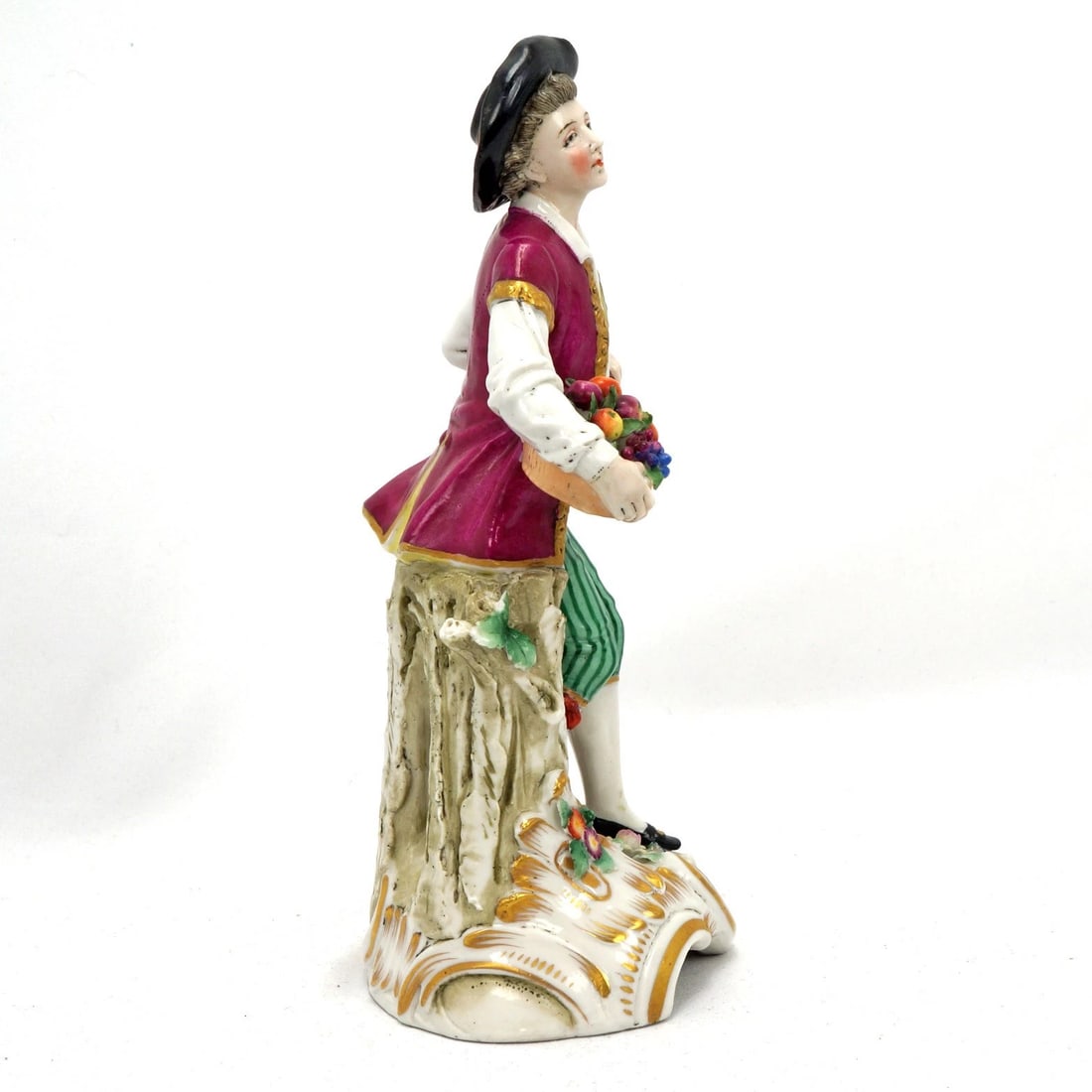 Vintage Capodimonte Youth w Fruit Figurine - 3
