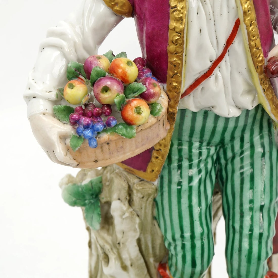 Vintage Capodimonte Youth w Fruit Figurine - 8