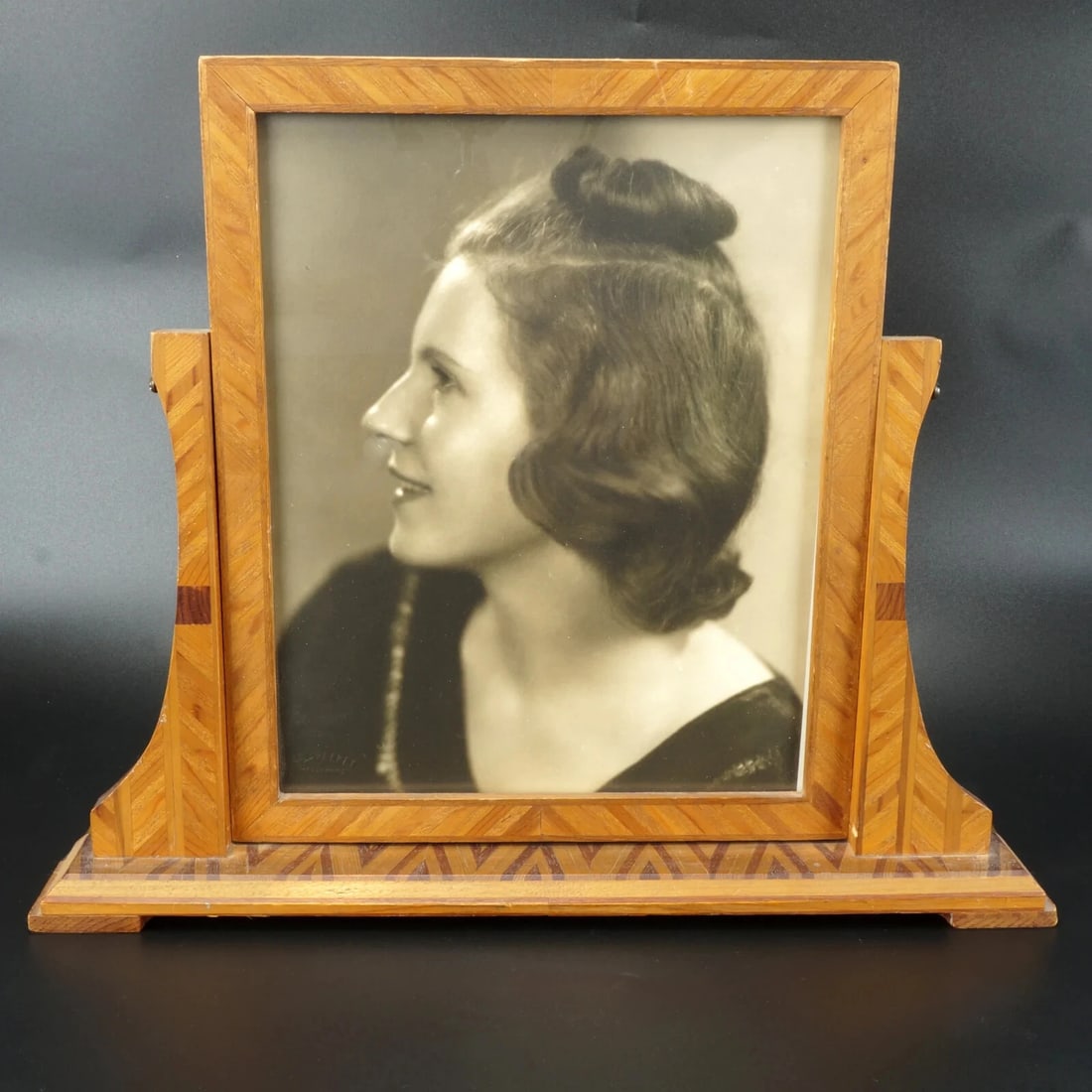 1930s Wood Marquetry Picture Frame (1 of 7)