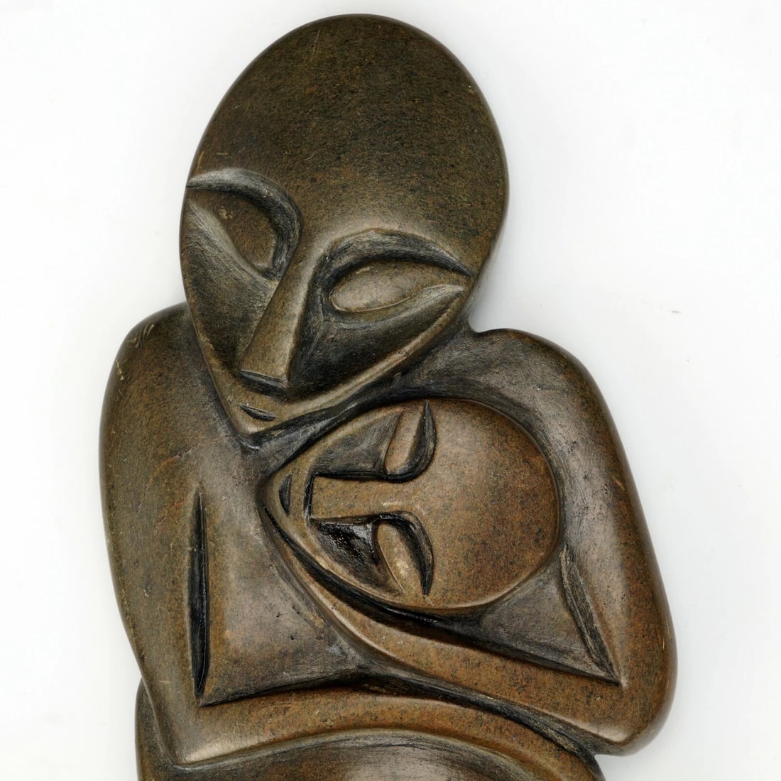 Impressionist Stone Sculpture Mother + Child - 2