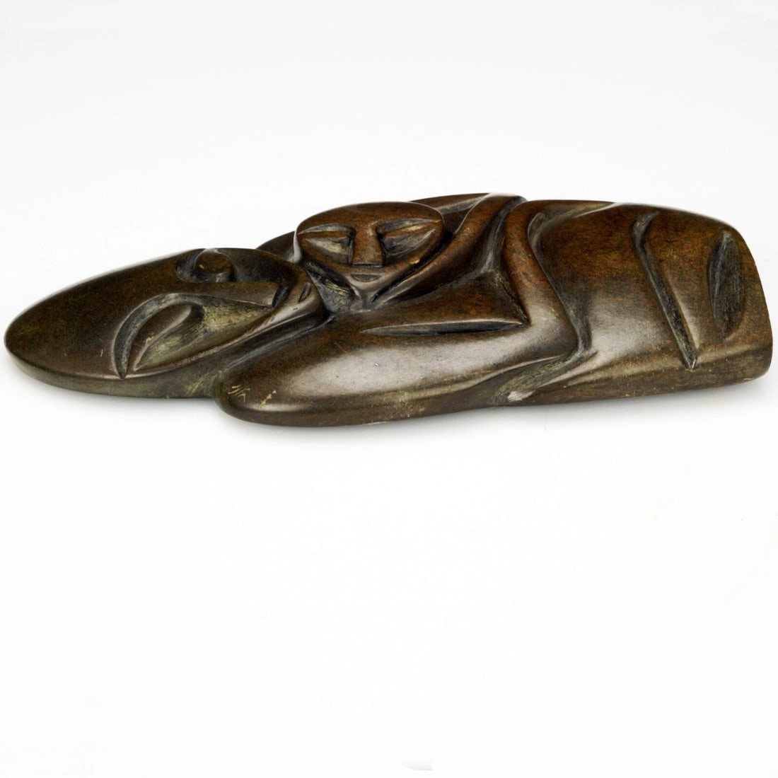 Impressionist Stone Sculpture Mother + Child - 4