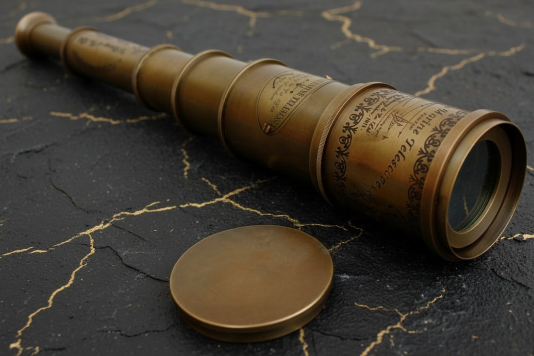 20" Victorian Marine Spyglass Nautical Brass Telescope in Wooden Box - 4