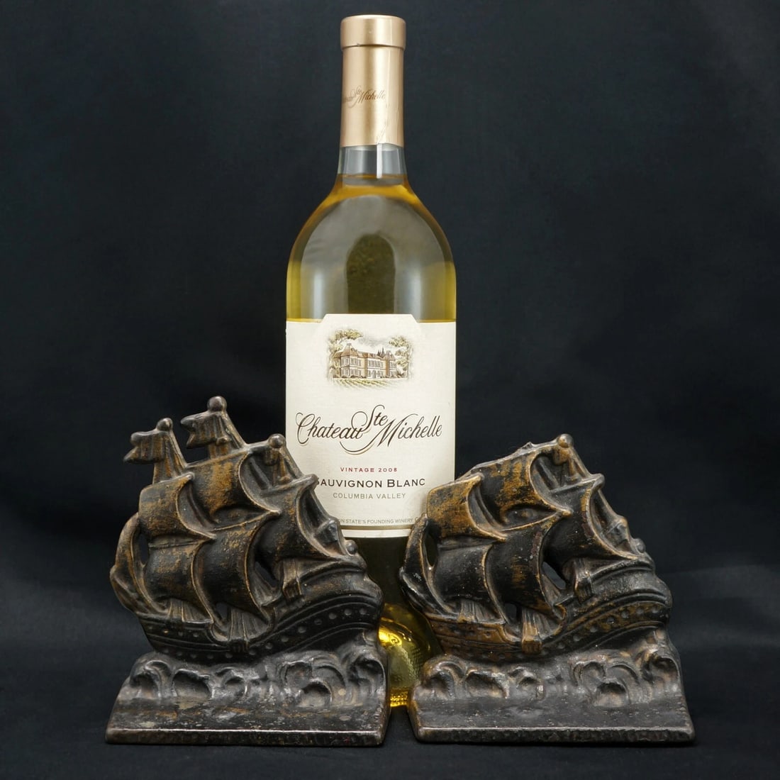 Pair Sailing Ship Cast Iron Bookends Circa 1925 - 2