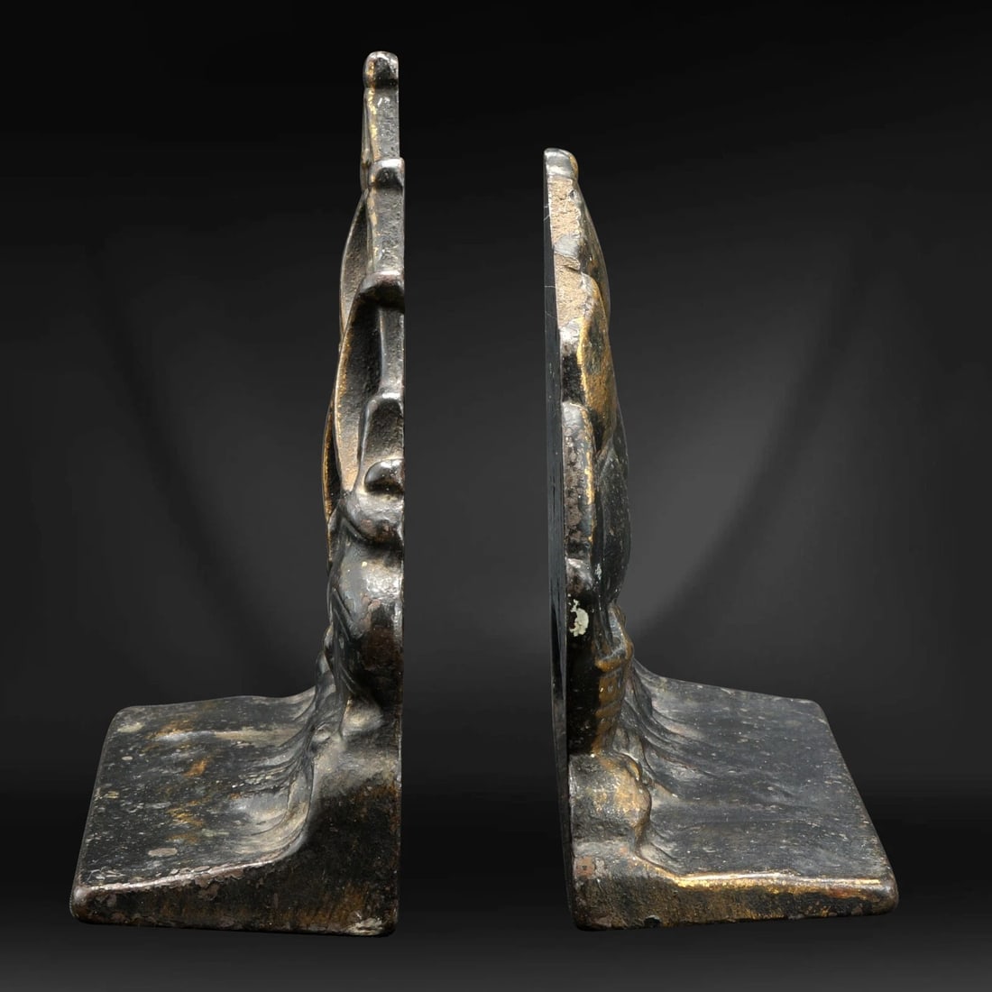 Pair Sailing Ship Cast Iron Bookends Circa 1925 - 3