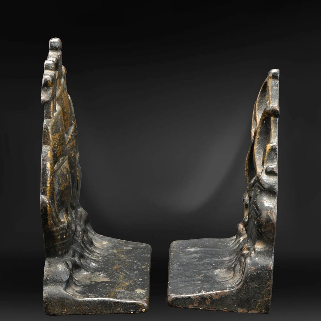 Pair Sailing Ship Cast Iron Bookends Circa 1925 - 4