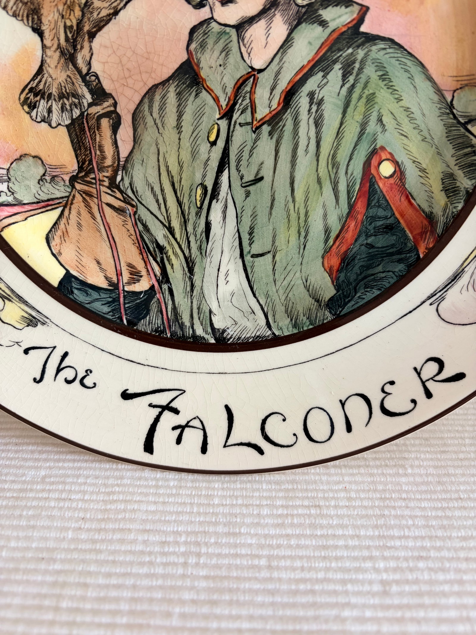 Royal Doulton "The Falconer" Seriesware Plate, Pattern D6279, England, Mid-20th Century - 8