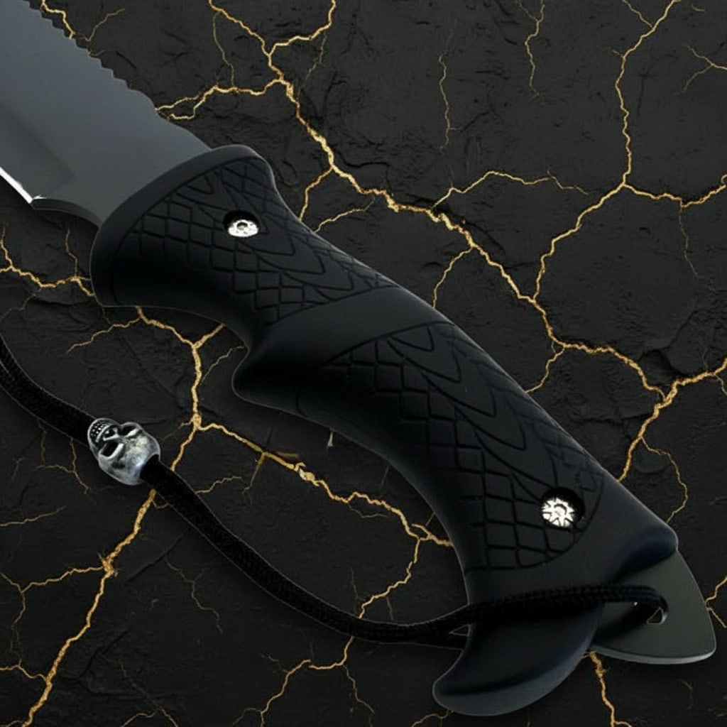 16" Black Survival Bowie Machete Tactical Fixed Blade Camping Hunting Knife - 3