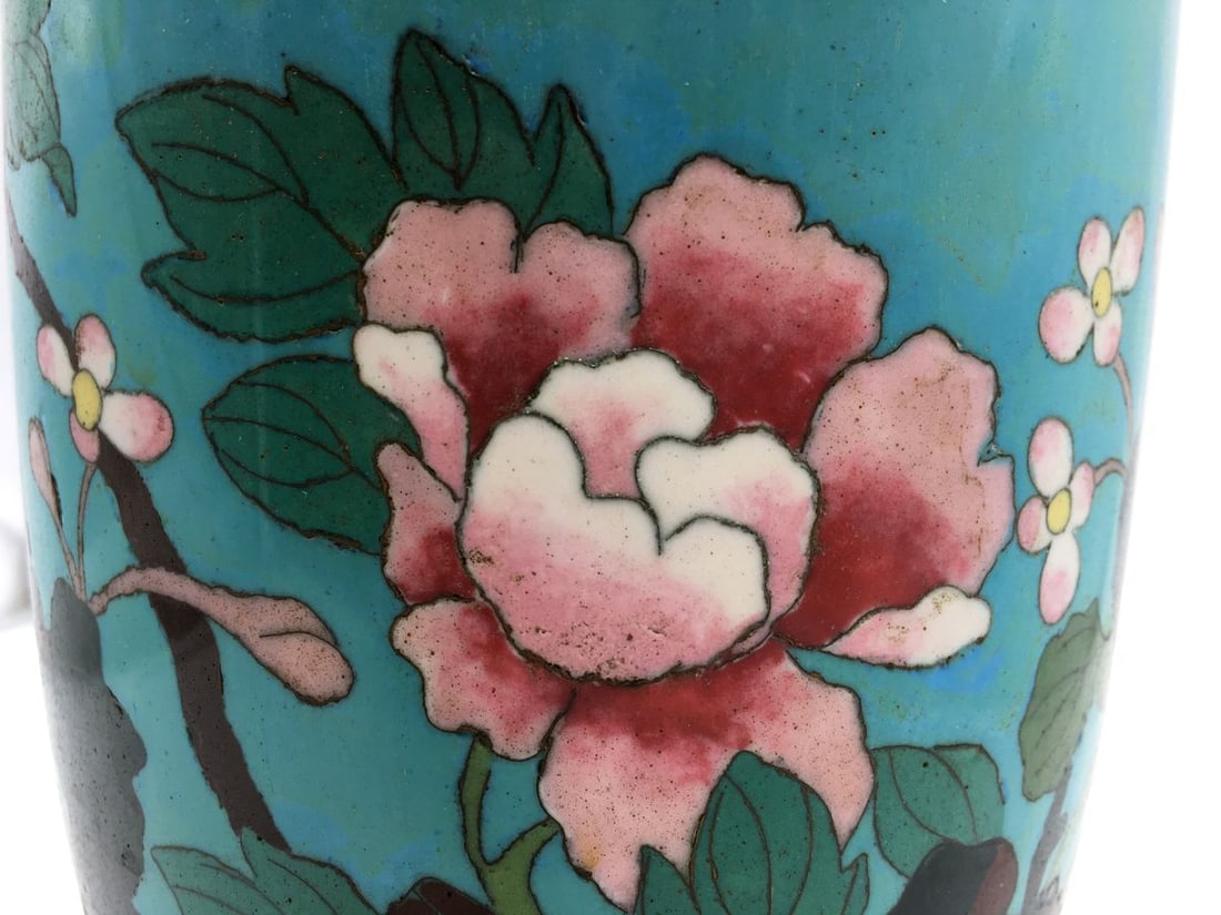 Porcelain vase made with cloisonne enamel technique - 7
