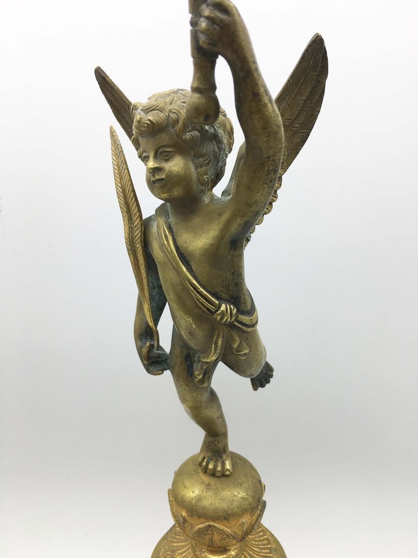 Empire candlestick with a boy for one candle early 19th century - 3