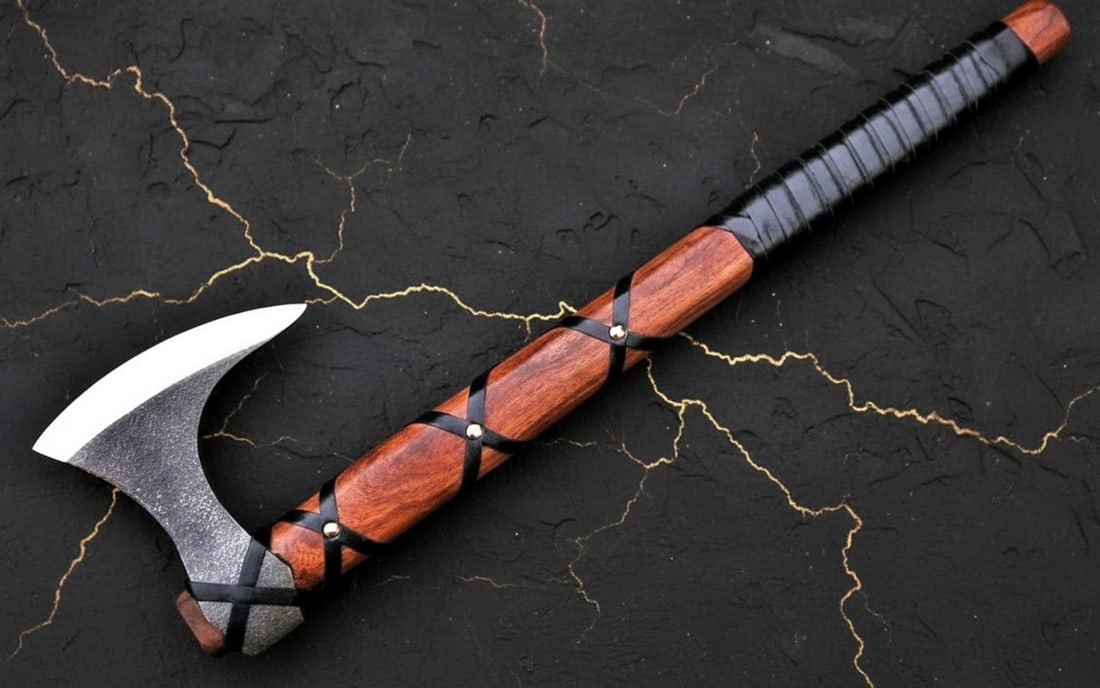 Hand-Forged Carbon Steel Viking Hatchet Custom Integral Tomahawk Axe - 2