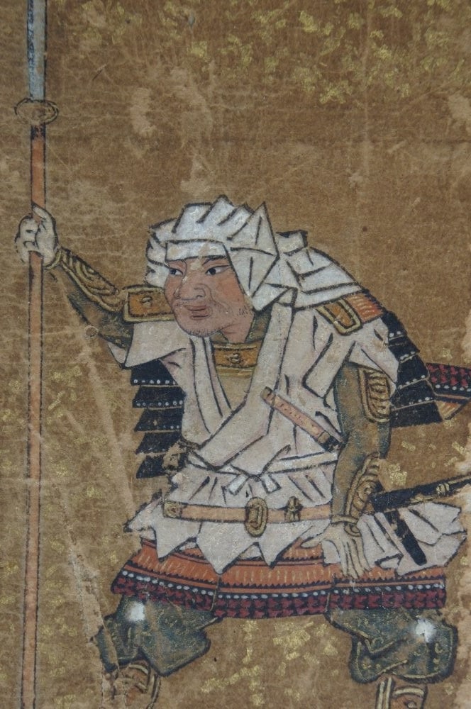 19th Century Japanese Hand-Painted Miniature Ninja and Samurai Artwork Pair - 3