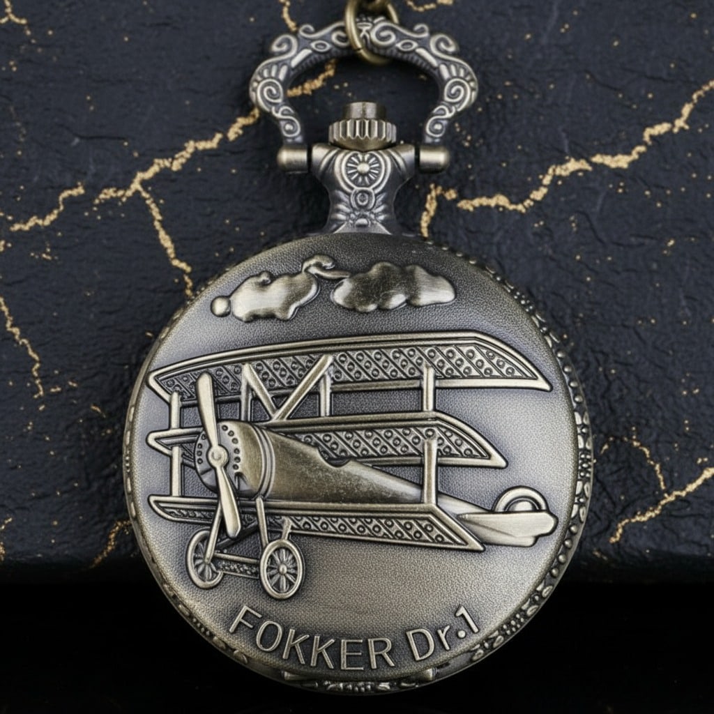 Antique WWI Era German Fighter Pilot Pocket Watch Vintage Retro Style Mens - 2