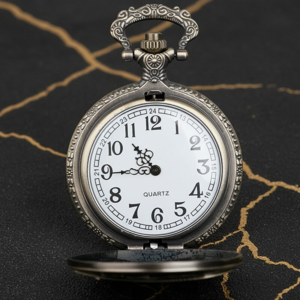 Antique WWI Era German Fighter Pilot Pocket Watch Vintage Retro Style Mens - 4
