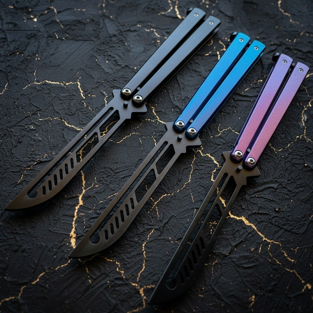 Practice Butterfly Knife Dull Metal Balisong Trainer Skill Blade Tool - 2