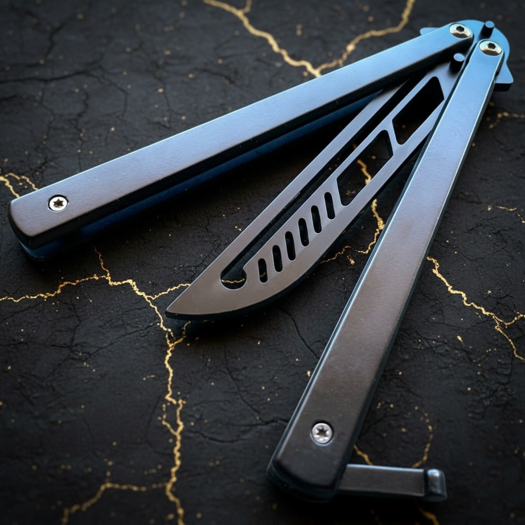 Practice Butterfly Knife Dull Metal Balisong Trainer Skill Blade Tool - 3