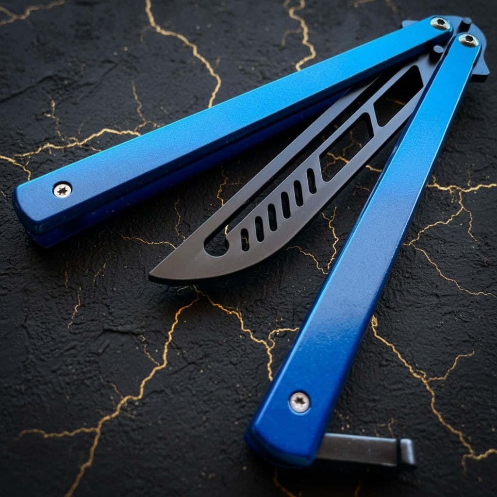 Practice Butterfly Knife Dull Metal Balisong Trainer Skill Blade Tool - 4
