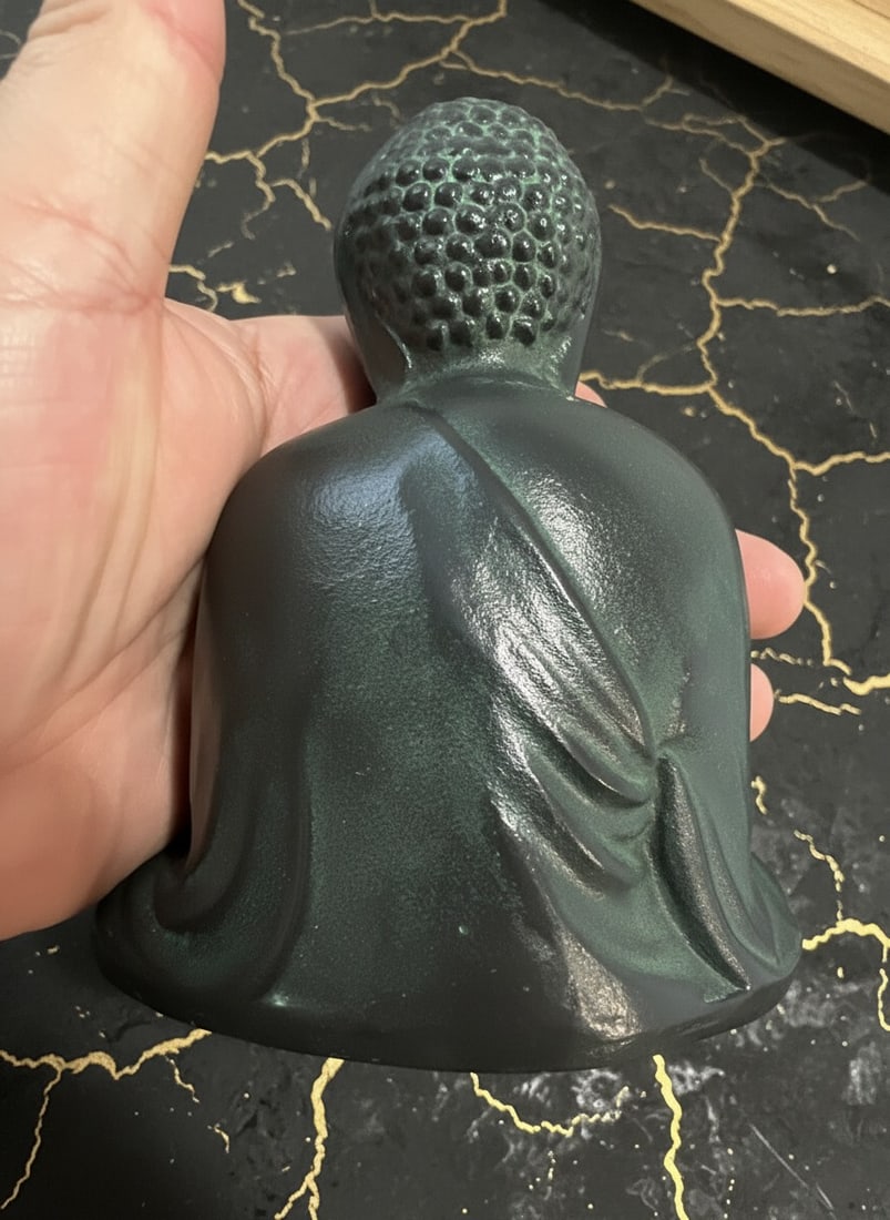 Antique Metal Buddha Figurine Rare Vintage Collectible Statue Excellent - 5