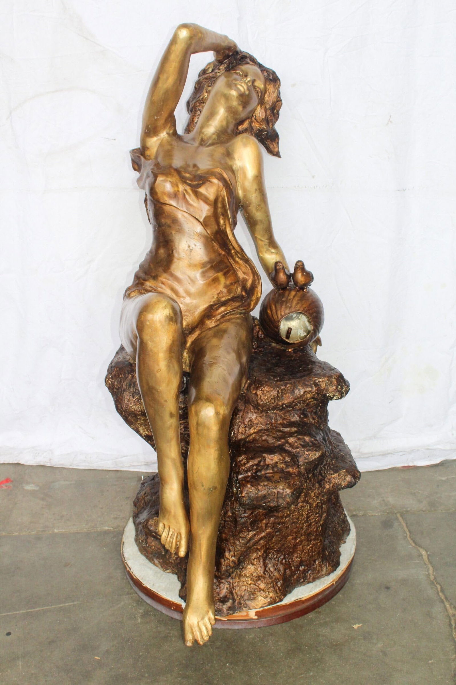 Bronze Outdoor Fountain of a Woman Relaxing on Rocks 49" x 39" x 50"H - 4