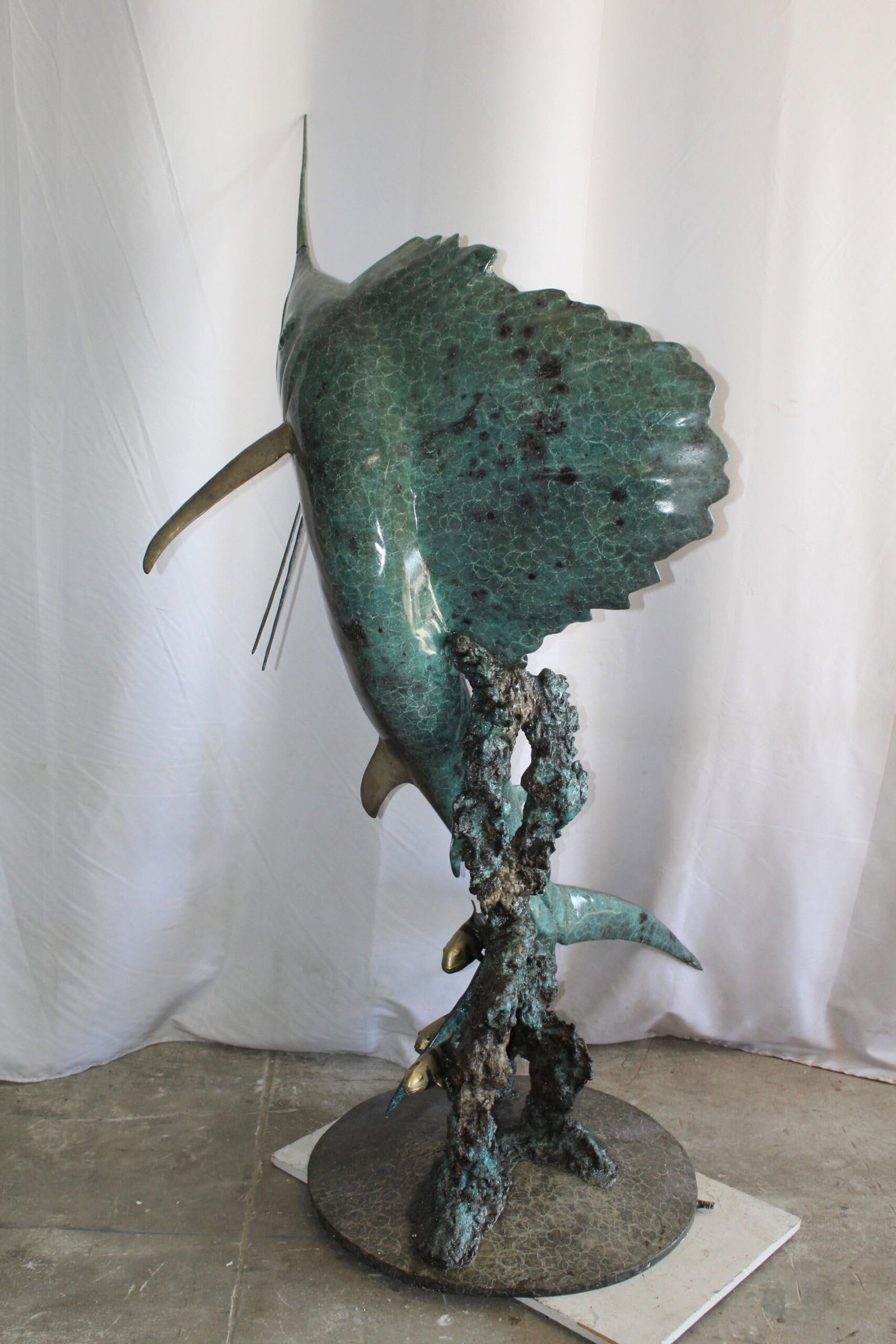 Lifesize Bronze Sailfish Bronze Statue Capturing Ocean Majesty 55" x 43" x 78"H - 7