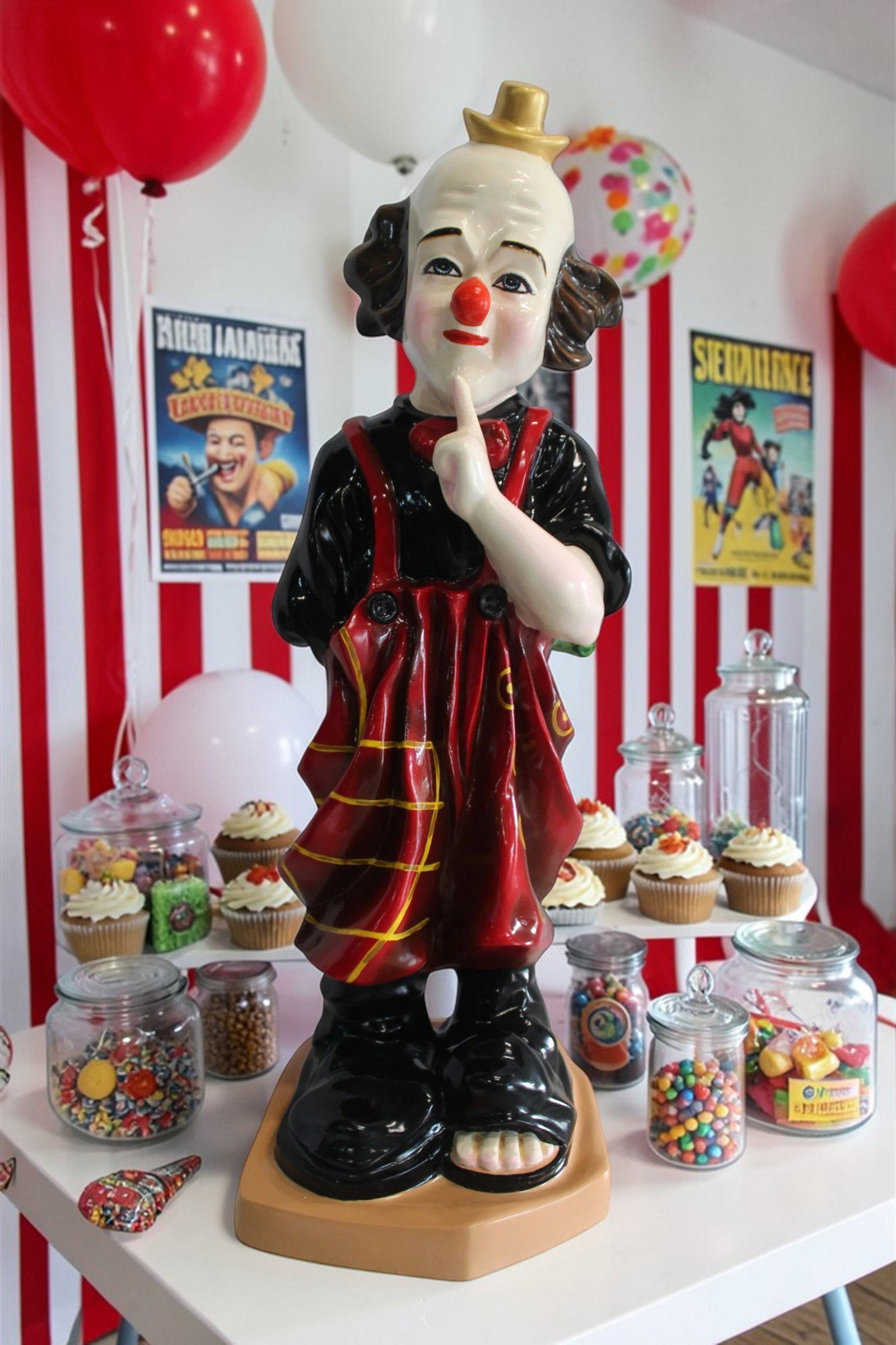 Fiberglass Clown Statue, Big Top Charm for Your Space 14" x 16" x 40"H - 3