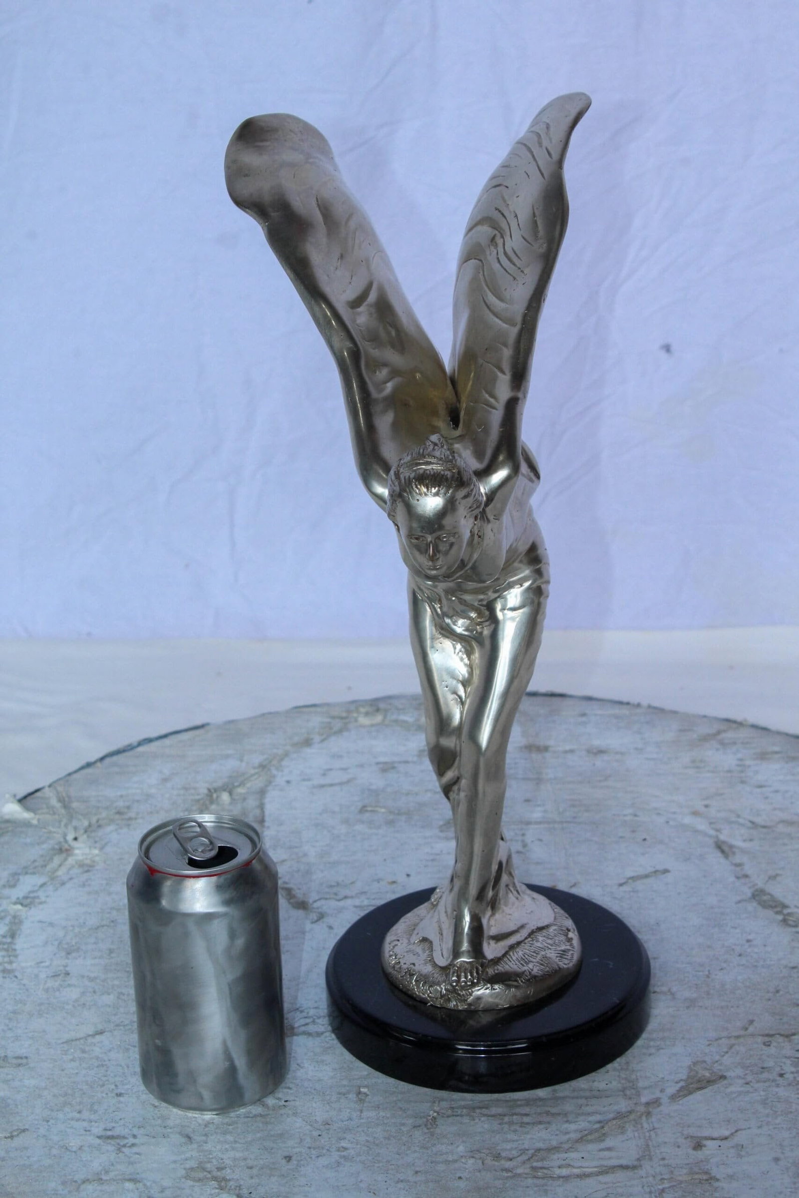 Spirit of Ecstasy Rolls Royce Replica Bronze Statue 7" x 11" x 16"H - 3