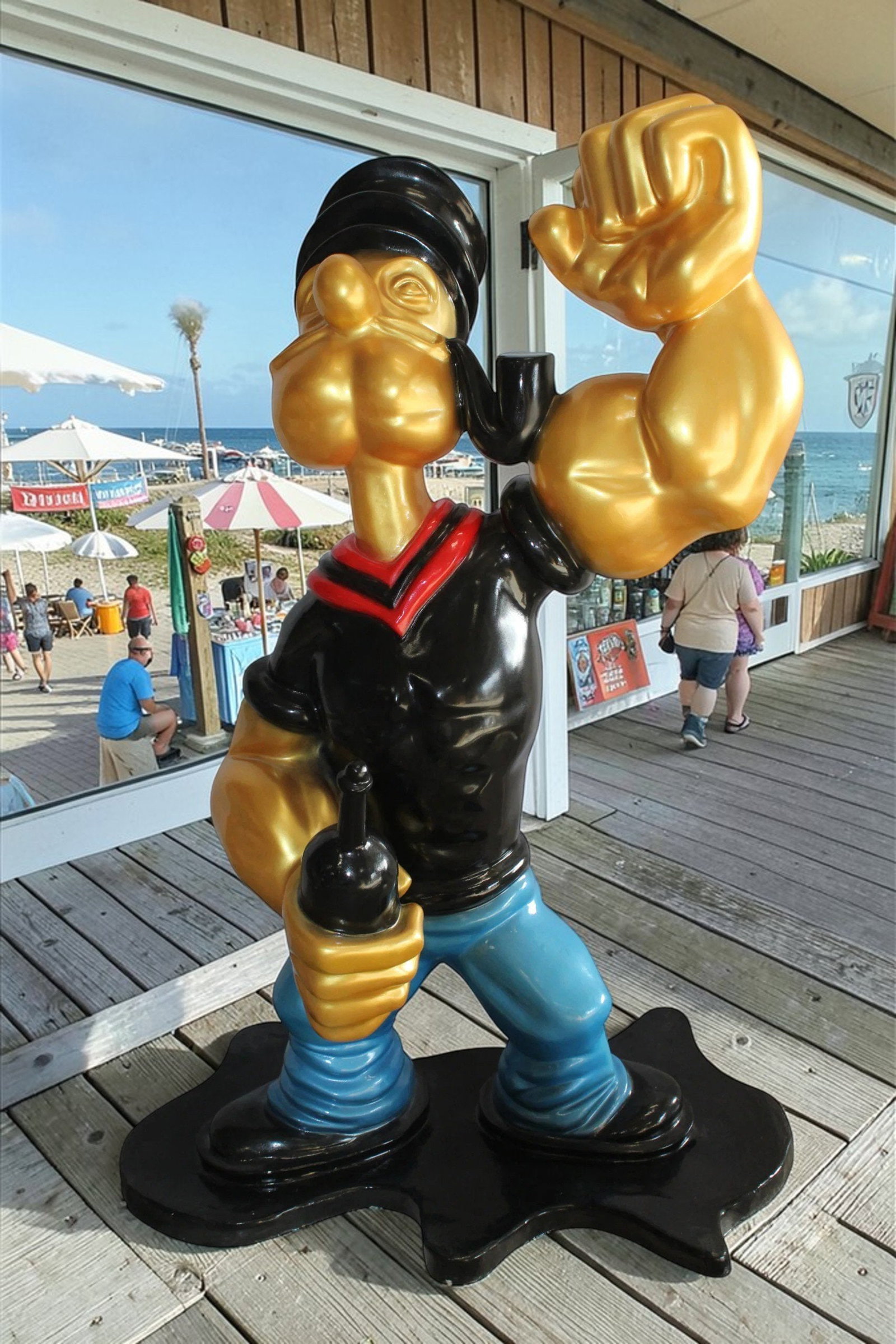 Fiberglass Poppey Statue, Iconic and Majestic in Black Shirt 40" x 24" x 60"H - 2
