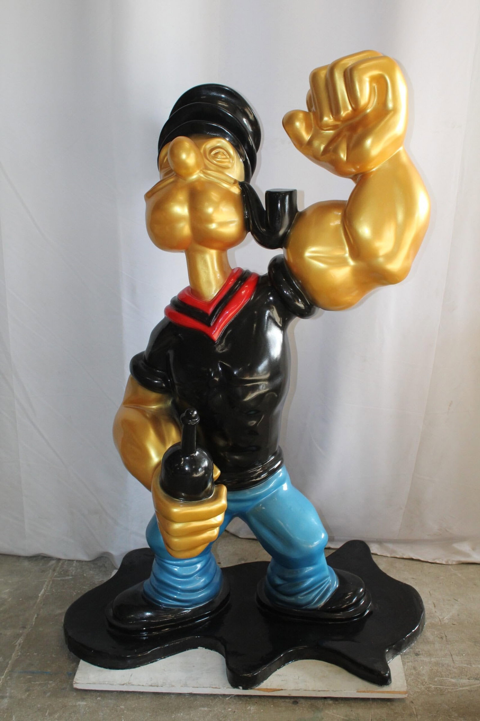 Fiberglass Poppey Statue, Iconic and Majestic in Black Shirt 40" x 24" x 60"H - 4