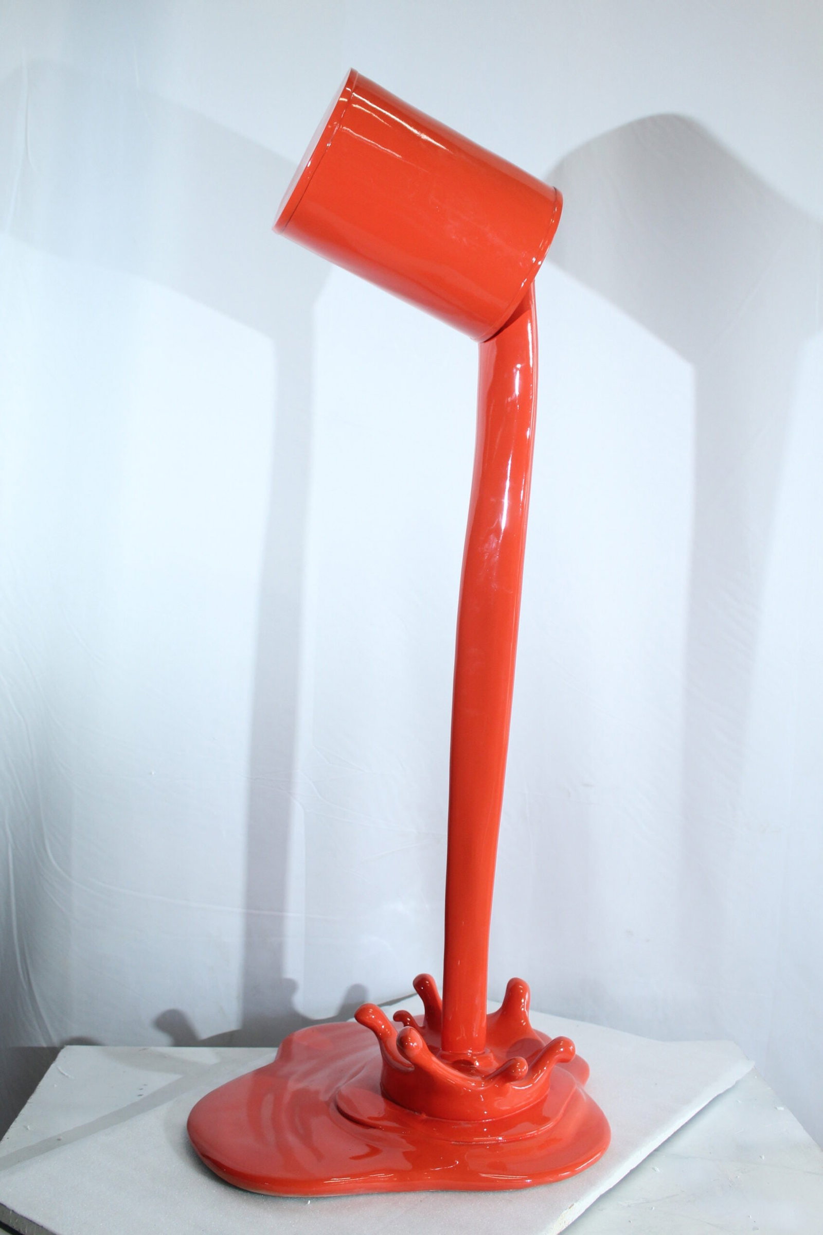Orange Pouring Paint Can Resin Sculpture – Bold Contemporary Art Decor for Home, Office & Gallery - 7