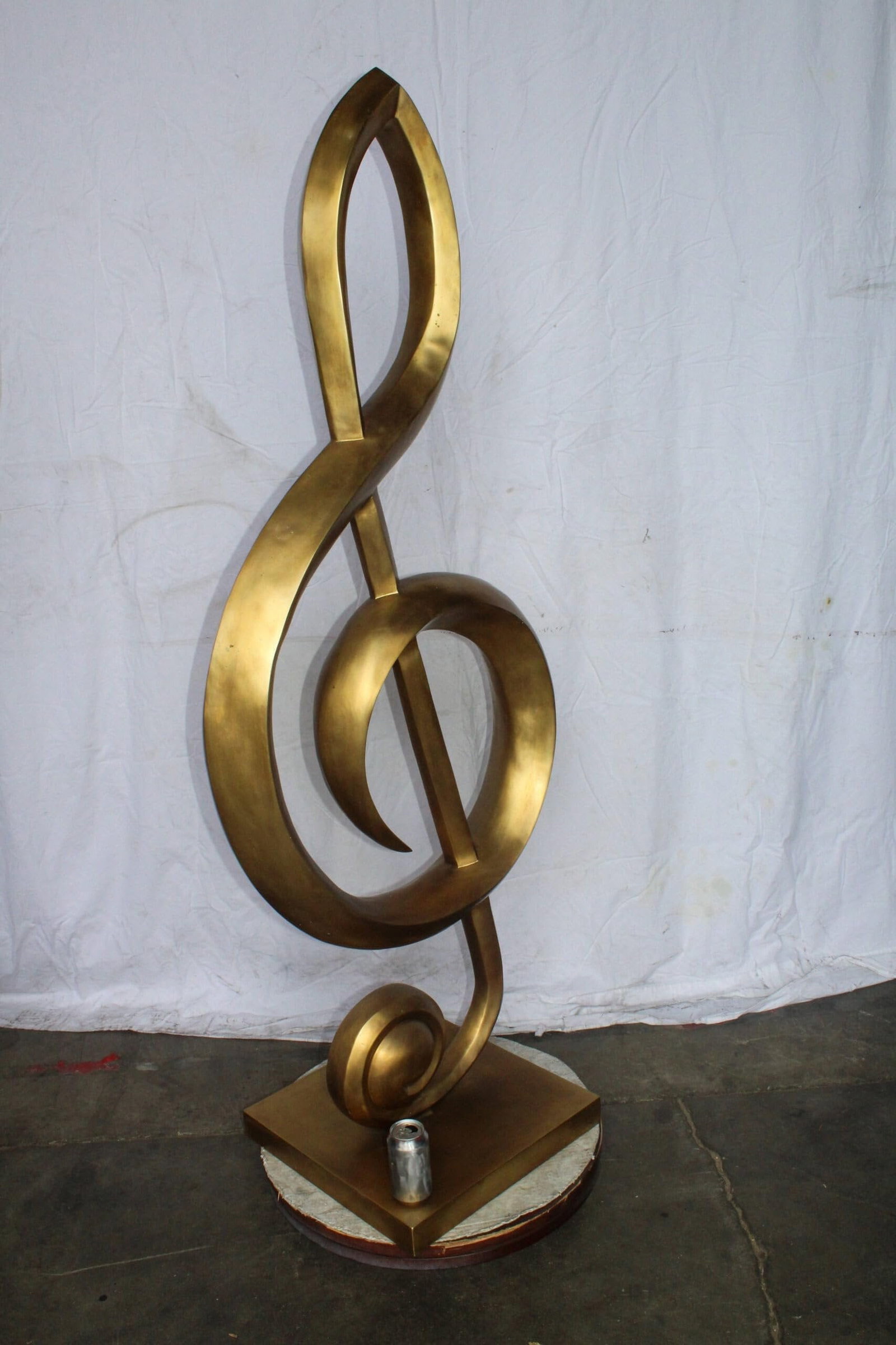 Treble Clef Music Note Giant Bronze Statue Gold Finish 27" x 18" x 67"H - 4