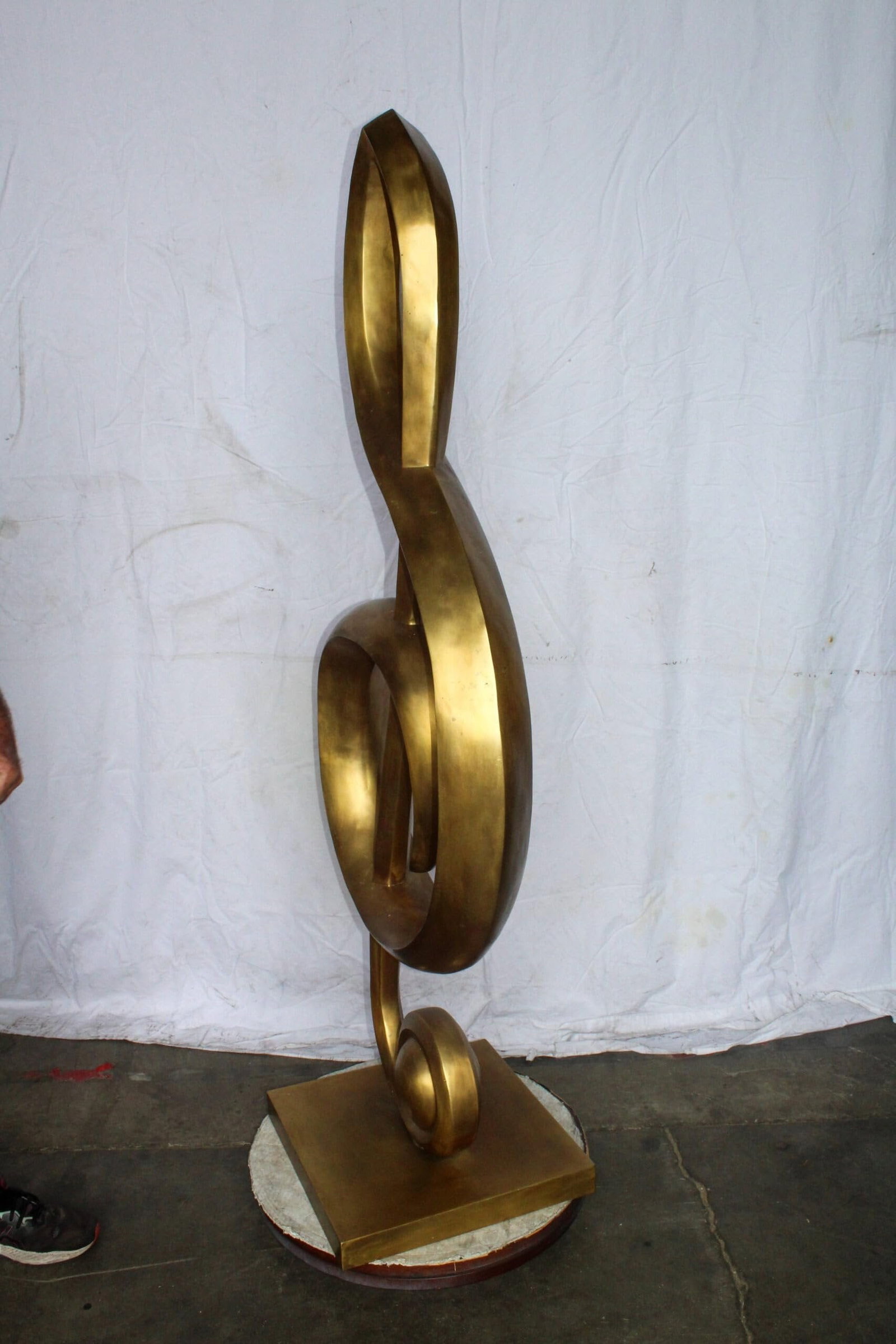 Treble Clef Music Note Giant Bronze Statue Gold Finish 27" x 18" x 67"H - 6