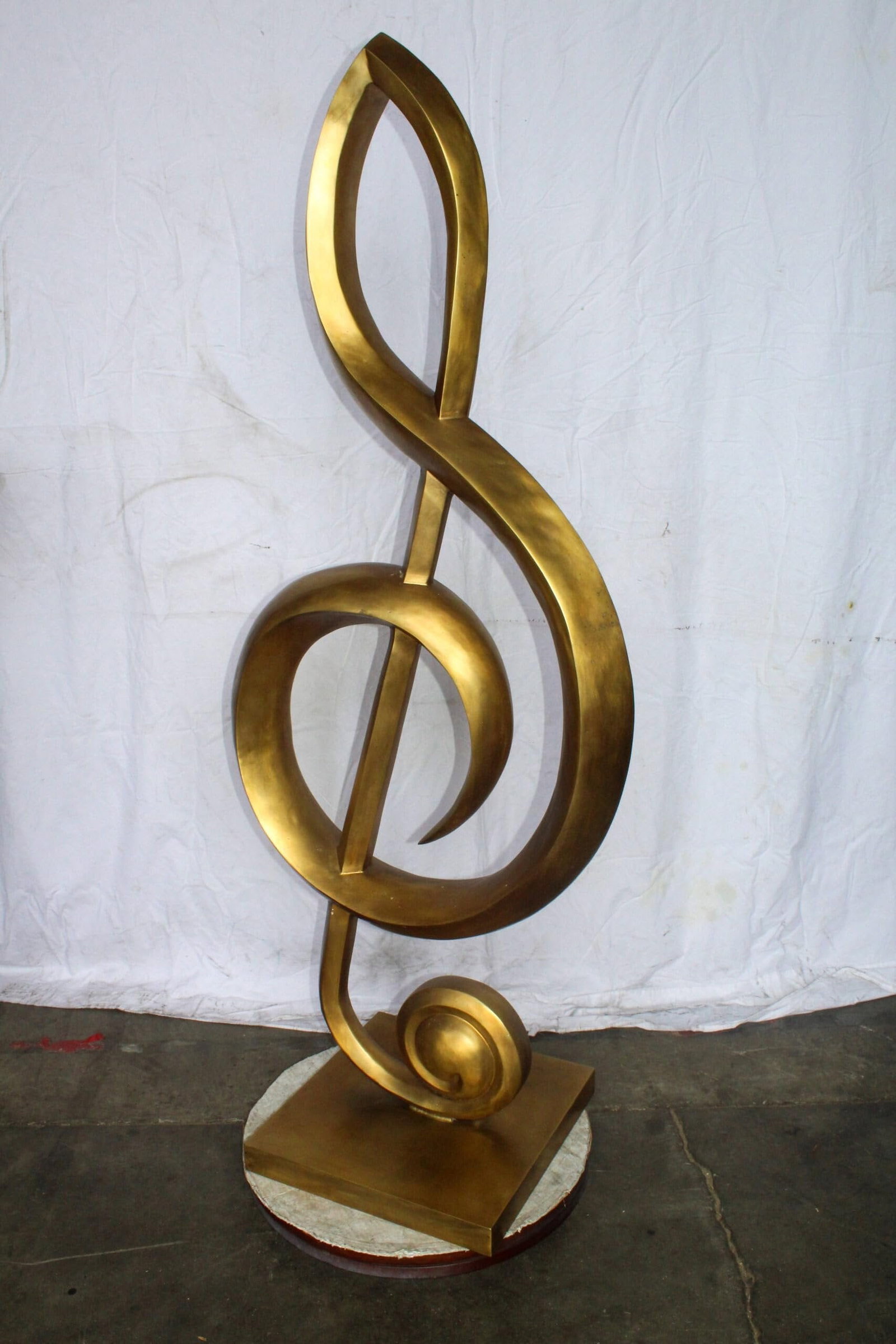 Treble Clef Music Note Giant Bronze Statue Gold Finish 27" x 18" x 67"H - 7