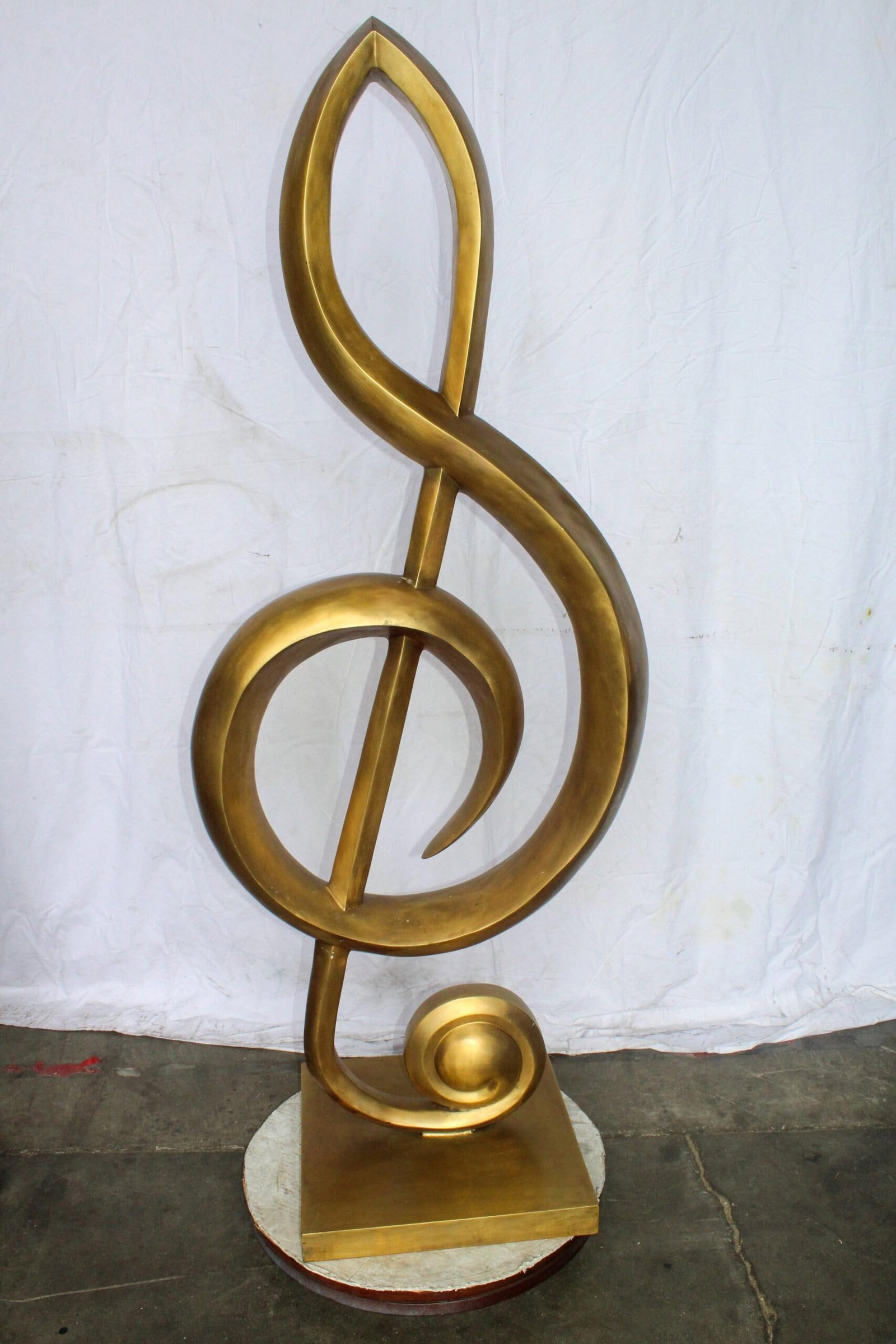 Treble Clef Music Note Giant Bronze Statue Gold Finish 27" x 18" x 67"H - 8