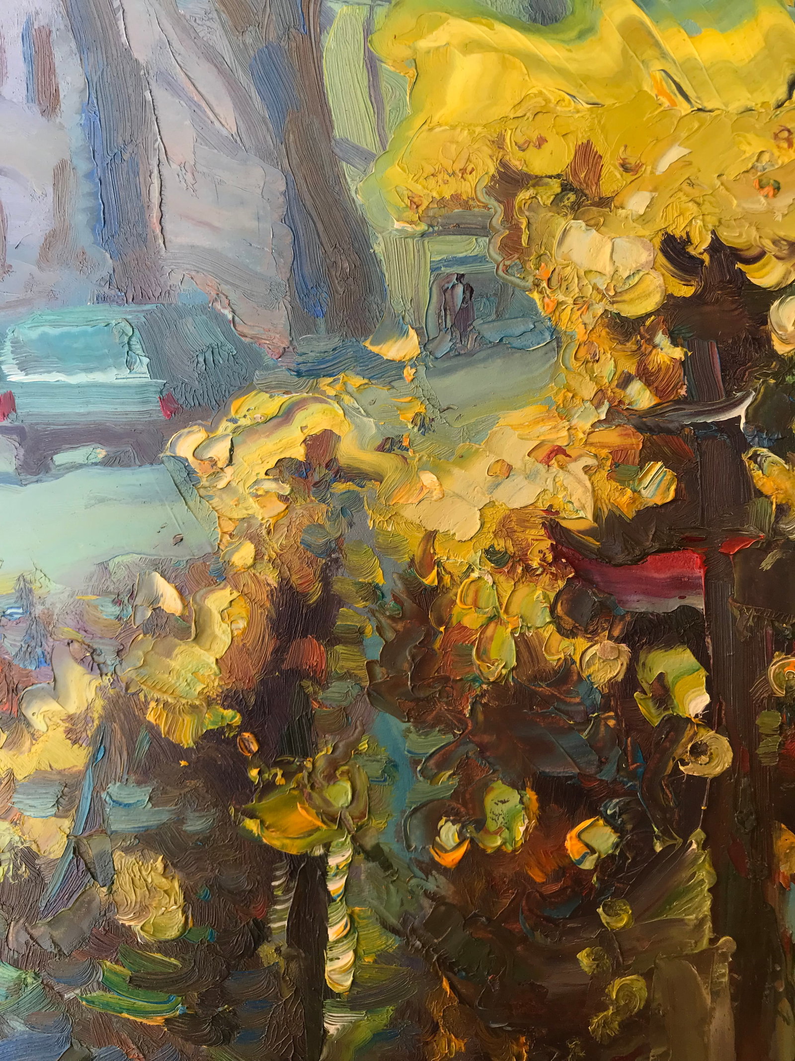 Abstract Oil painting Autumn flowers Onyshchenko - 4