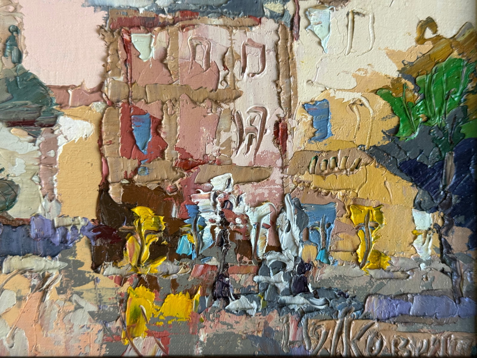 Oil painting with frame Lviv. Market K. Leonid - 3