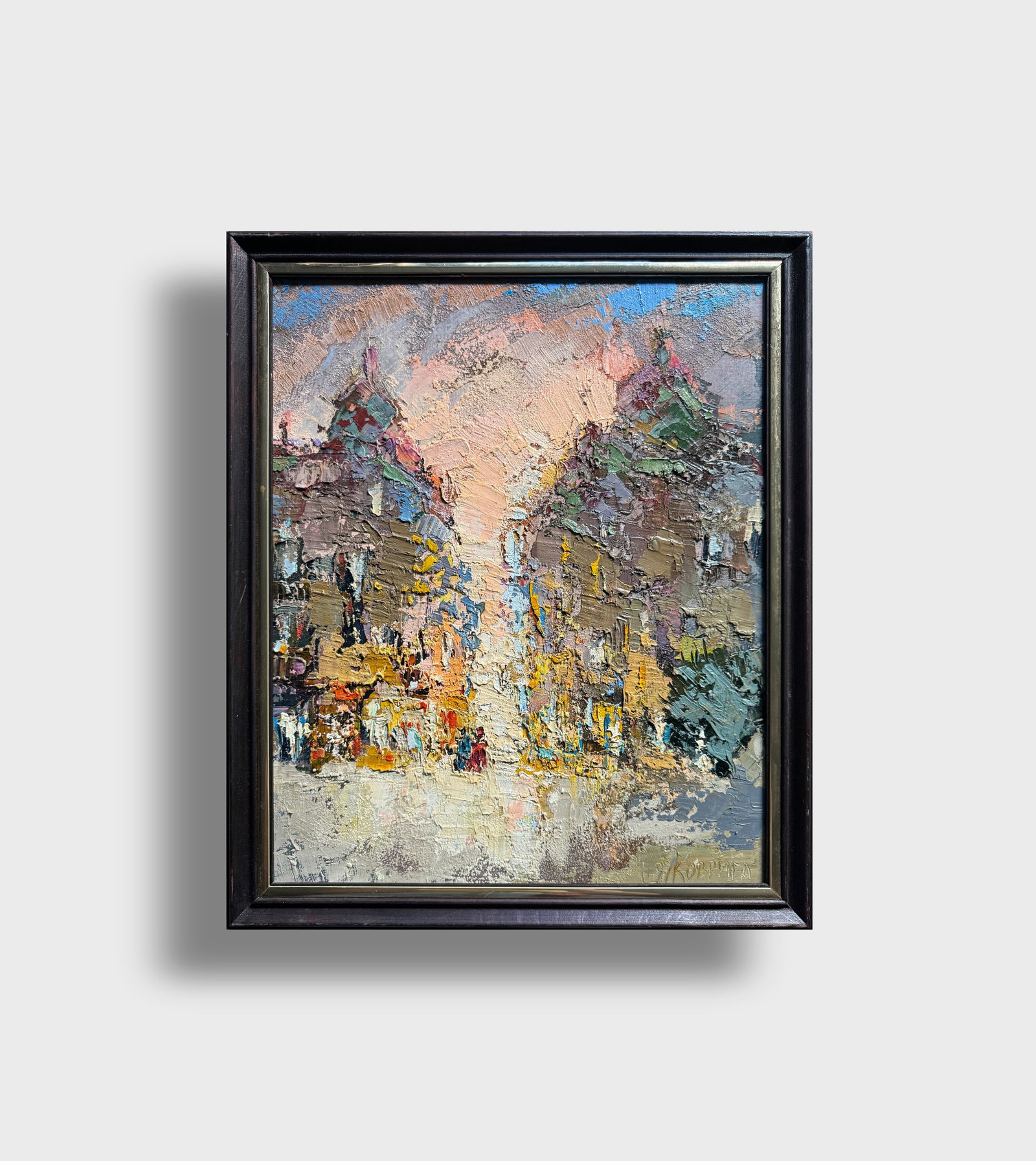 Oil painting with frame city K. Leonid - 11