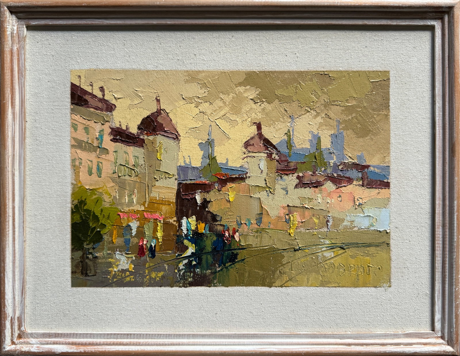 Oil painting with frame Lutsk city K. Leonid: Title: Oil painting with frame Lutsk city K. Leonid Description: 473KK Painter: K. Leonid Size: 30x40 cm/ 11.81x15.74 inches Components: oil, canvas, fiberboard Original painting CONDITION: exellent