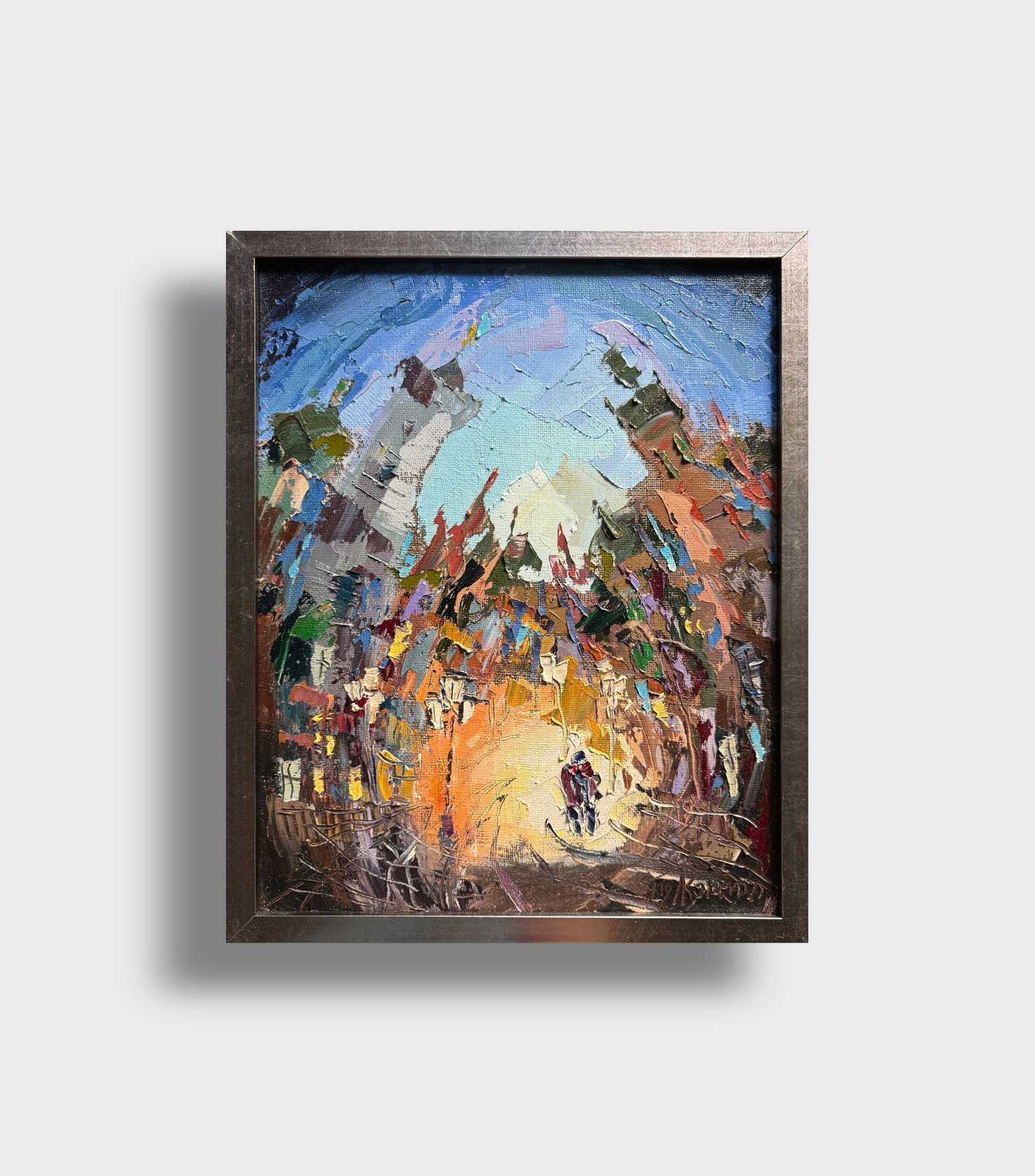 Oil painting with frame night Lviv K. Leonid - 12