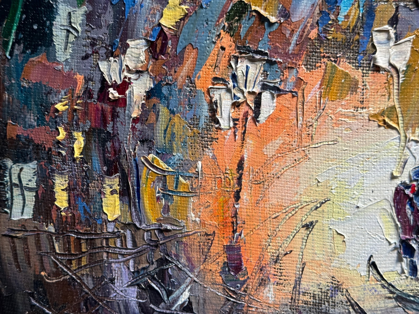 Oil painting with frame night Lviv K. Leonid - 7