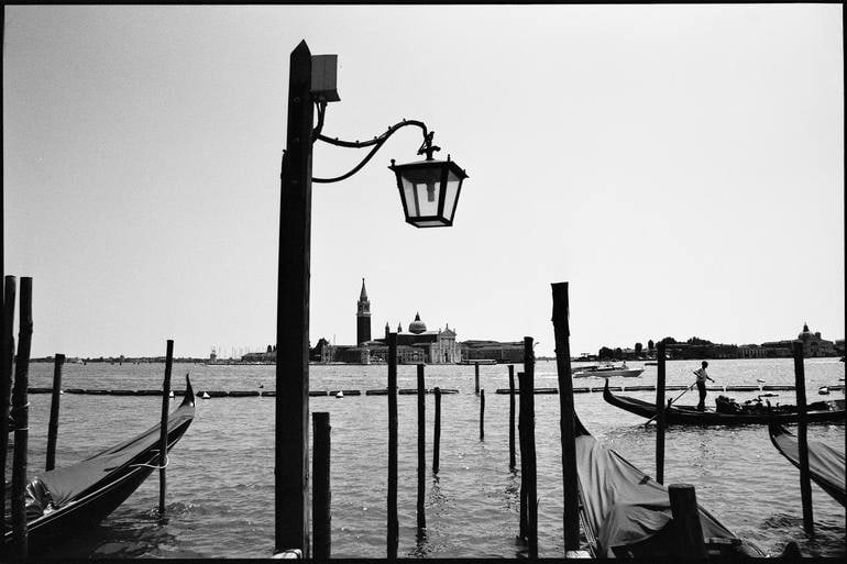 Lantern, Gondolas, Venice, Italy - Silver Gelatin Photograph (1 of 3)