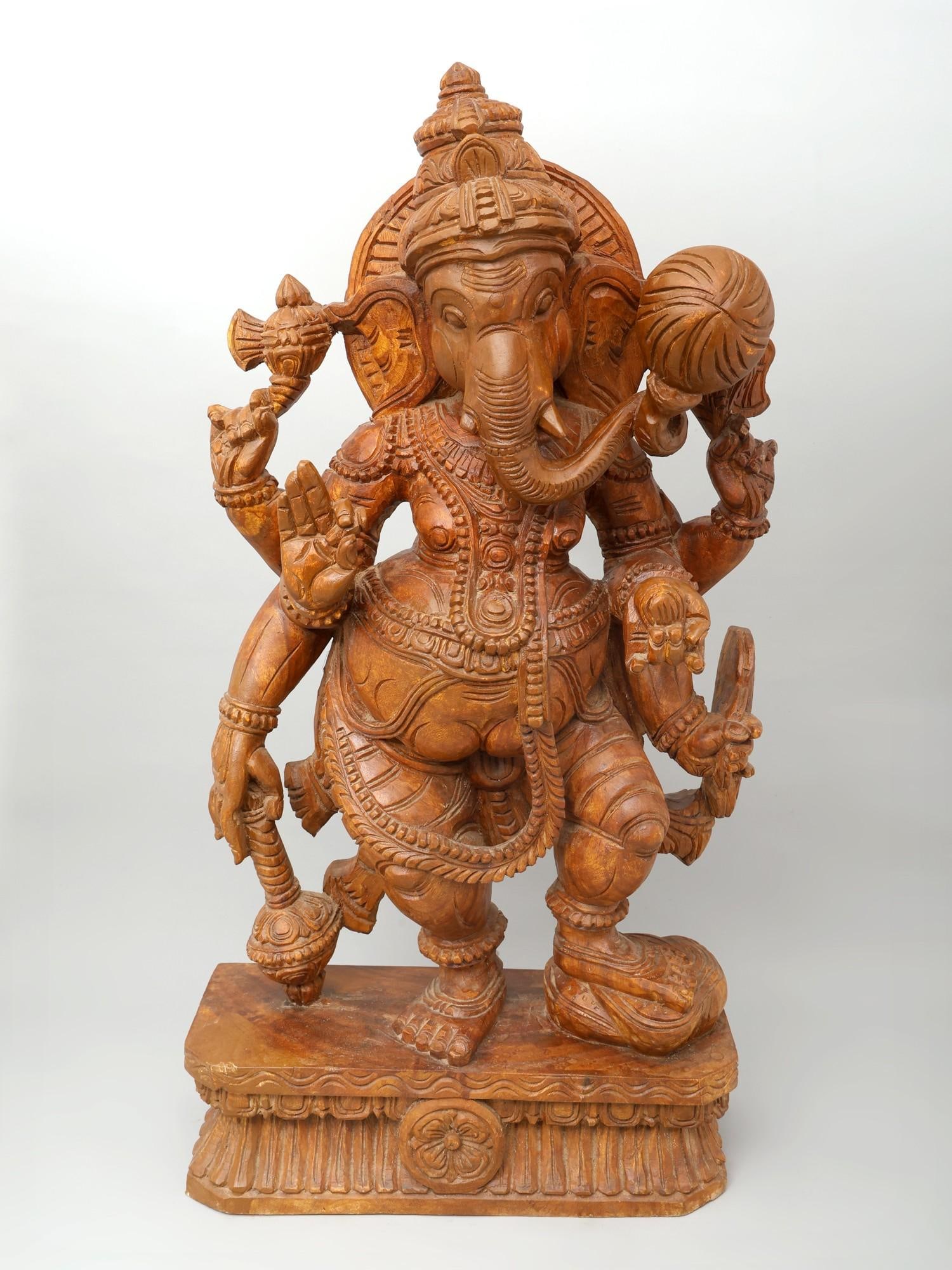 36" Large Six Armed Standing Lord Ganesha / Wood Carving: Title: 36" Large Six Armed Standing Lord Ganesha / Wood Carving Description: Additional Information: itemcode: DDO739 Reserve: $771.00 Shipping: Domestic: Shipping rates are determined by destination 