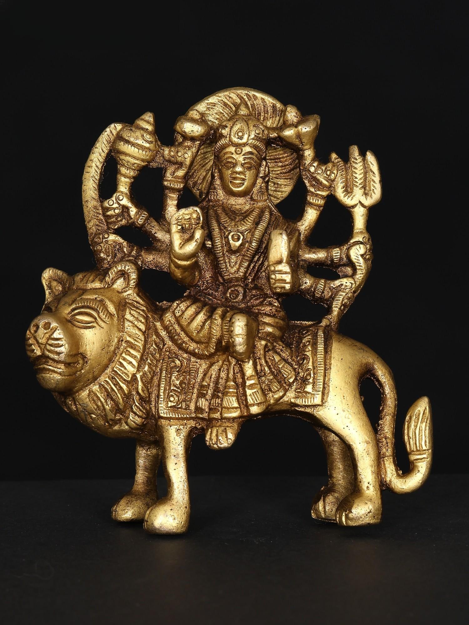 3" Small Sherawali Maa / Brass Statue: Title: 3" Small Sherawali Maa / Brass Statue Description: Additional Information: itemcode: DDO770 Reserve: $36.00 Shipping: Domestic: Shipping rates are determined by destination International: