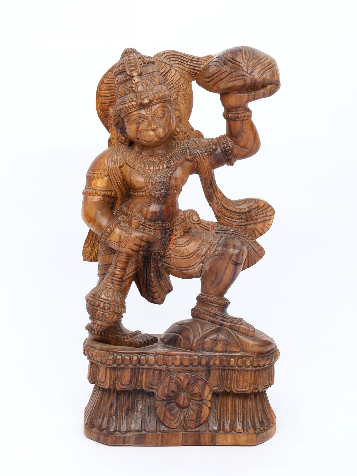 24" Sanjivani Hanuman Statue / Wood Carving: Title: 24" Sanjivani Hanuman Statue / Wood Carving Description: Additional Information: itemcode: DDO777 Reserve: $512.00 Shipping: Domestic: Shipping rates are determined by destination International