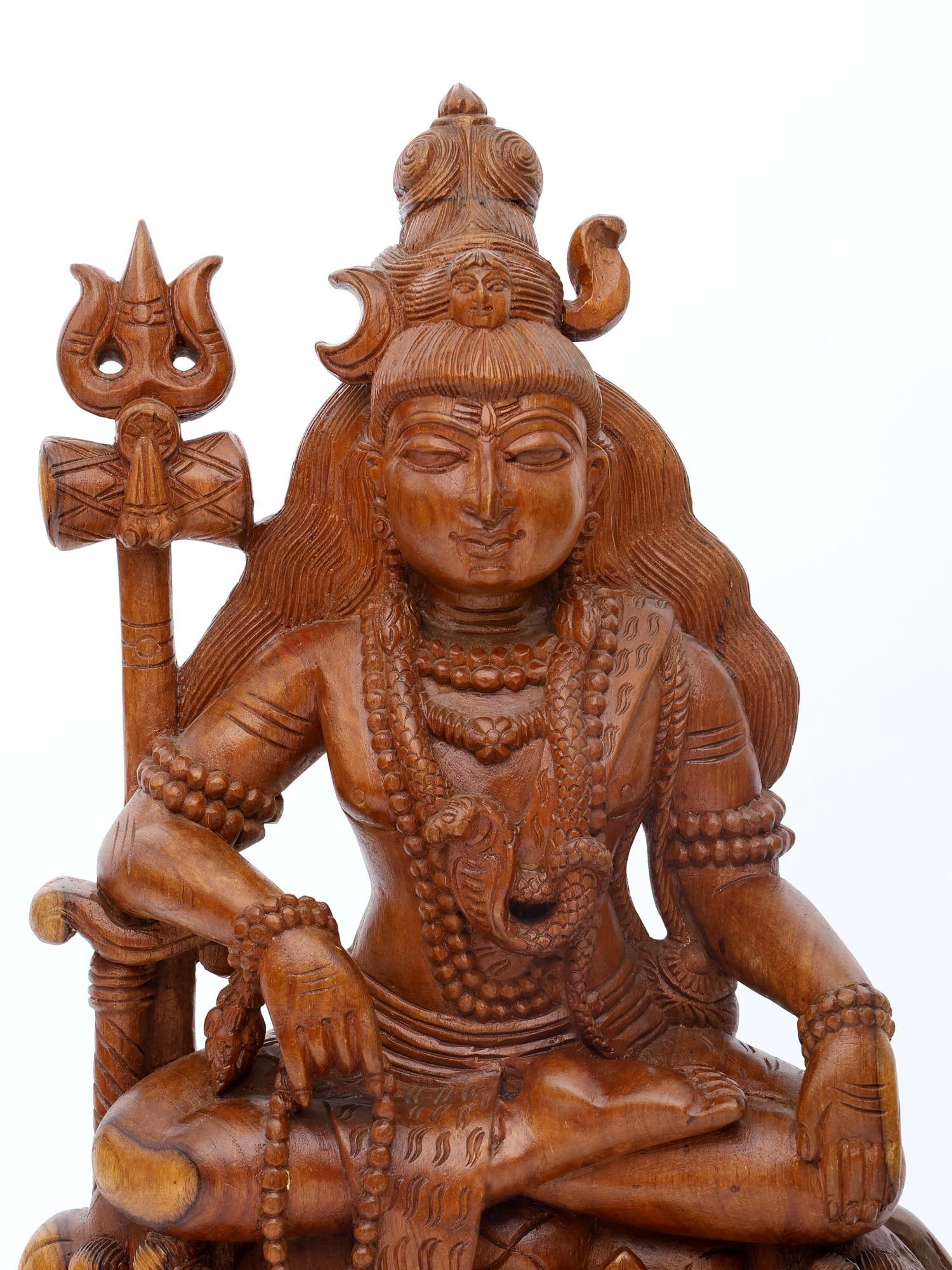 26" Lord Shiva Statue / Wood Carving - 2